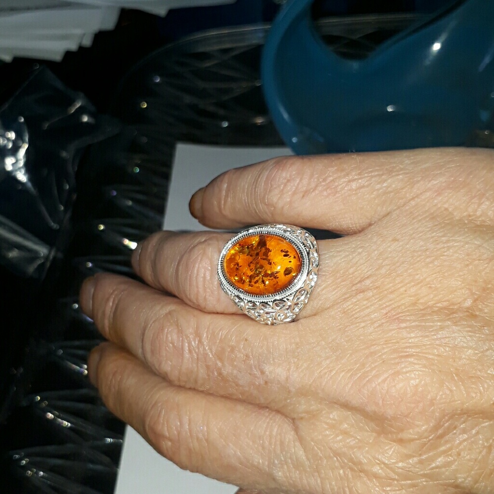 BALTIC AMBER ARTISAN CRAFTED RING - Picture 6 of 6